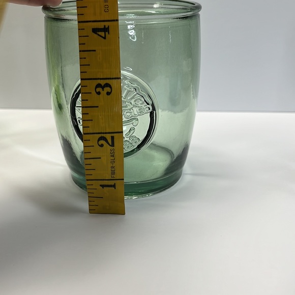 4 - 100% Authentic Recycled Glass Old Fashioned Green Low Ball Glasses - Picture 8 of 9